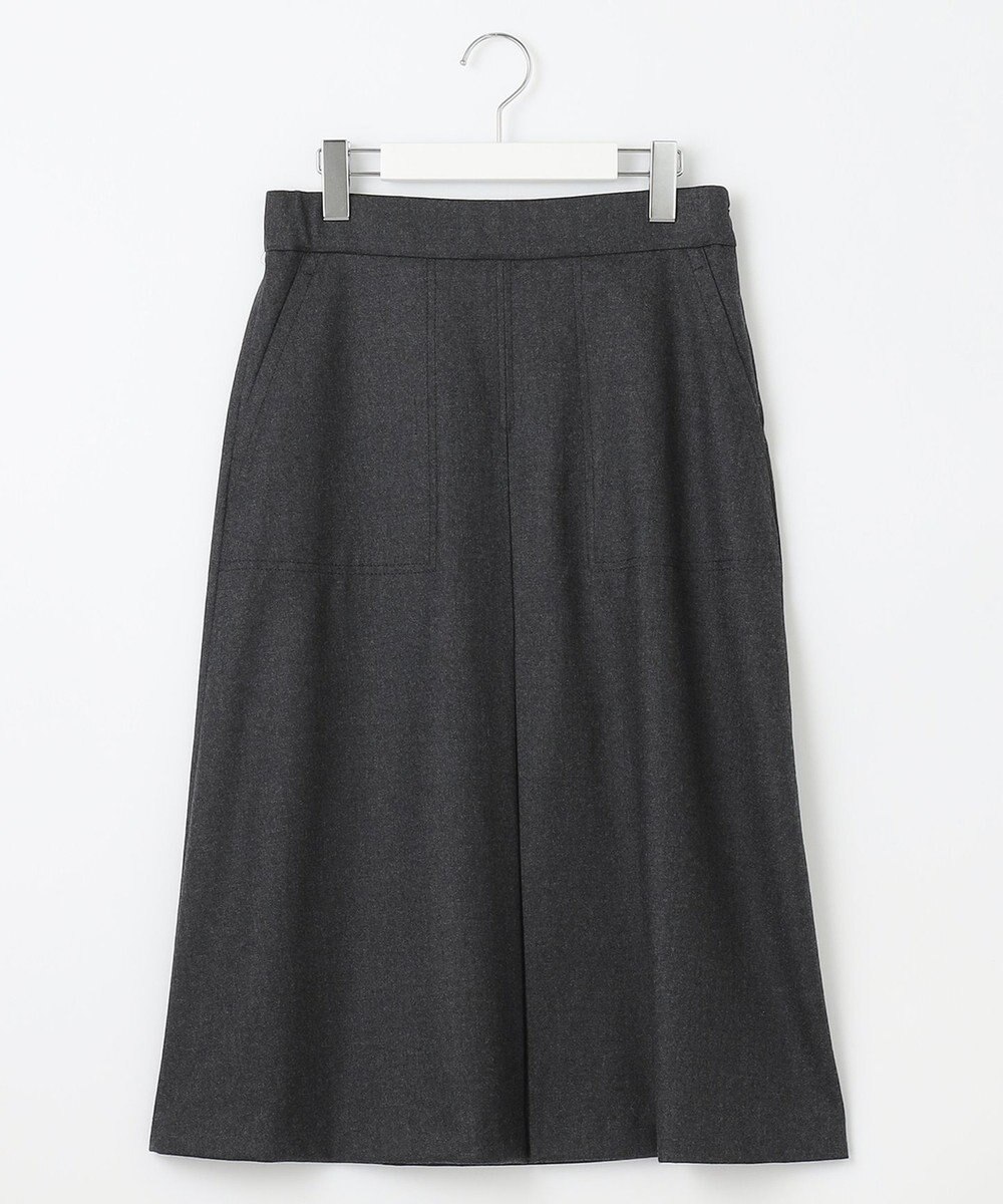自由区 【洗える】ウォッシャブルハイカウントフラノ タックスカート 