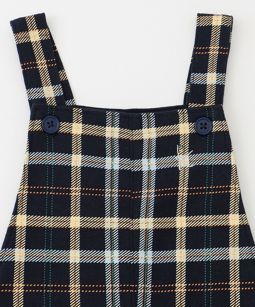 組曲 KIDS 【80-90cm】Check 長袖オーバーオール 