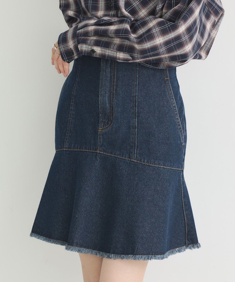 earth music&ecology ハイウエストフレアデニムスカート 