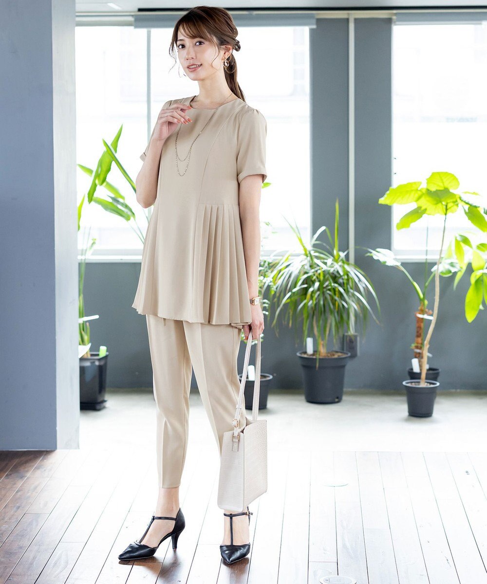 Tiaclasse 【洗える】ドロストテーパードパンツ 