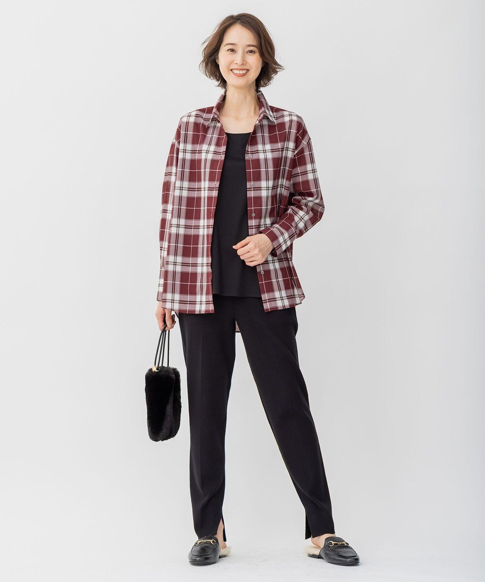 自由区 【洗える/セット可】レーヨンストレッチ テーパードパンツ 