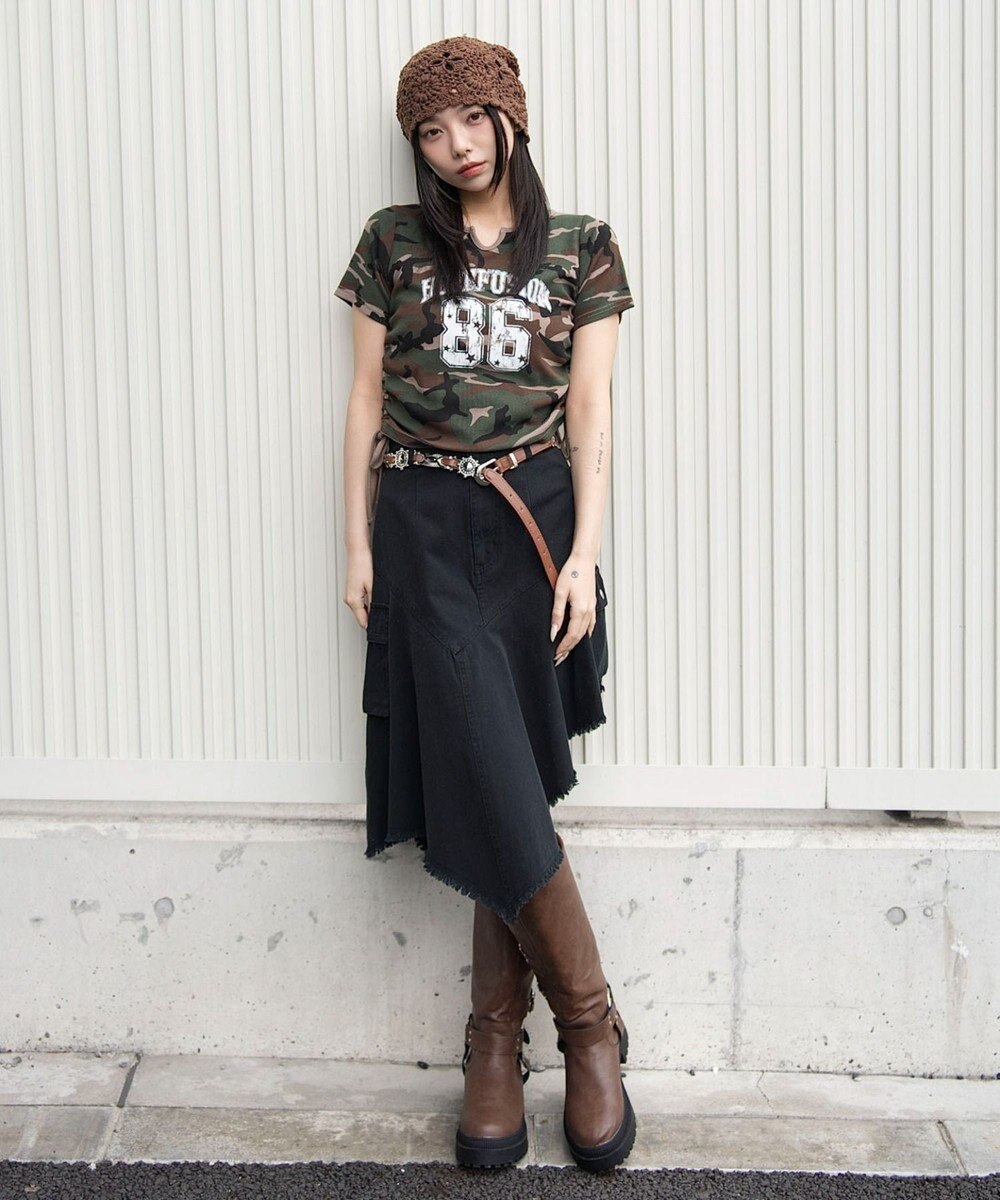 WEGO キーネックサイドレースアップちびT 