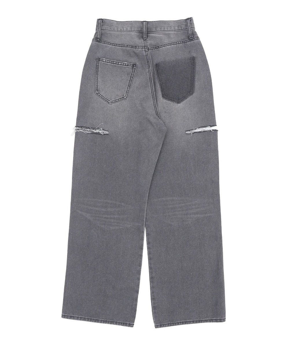 WEGO 【SMサイズ展開】サイドカットデニムストレートパンツ 