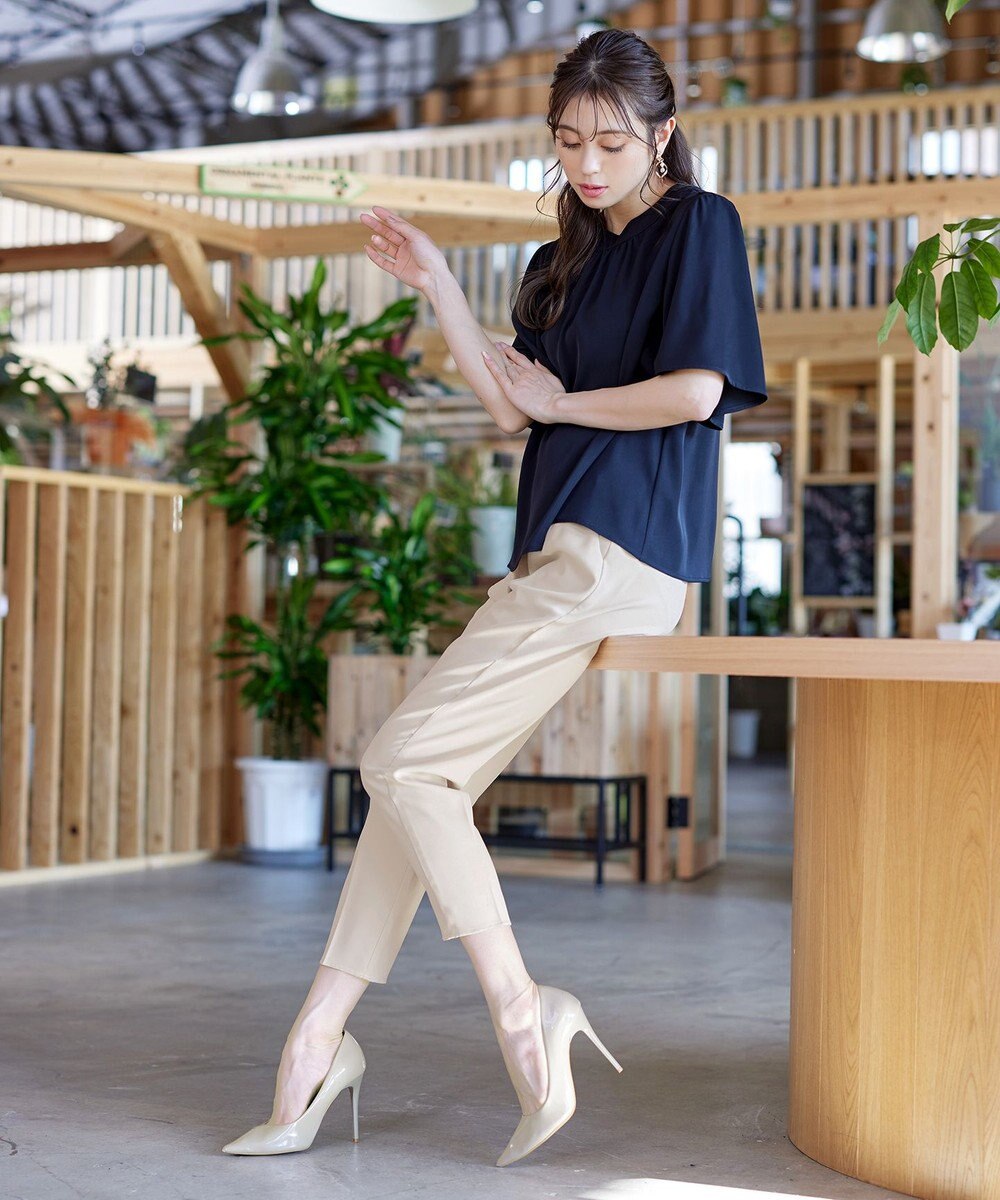 Tiaclasse 【洗える】ドロストテーパードパンツ 