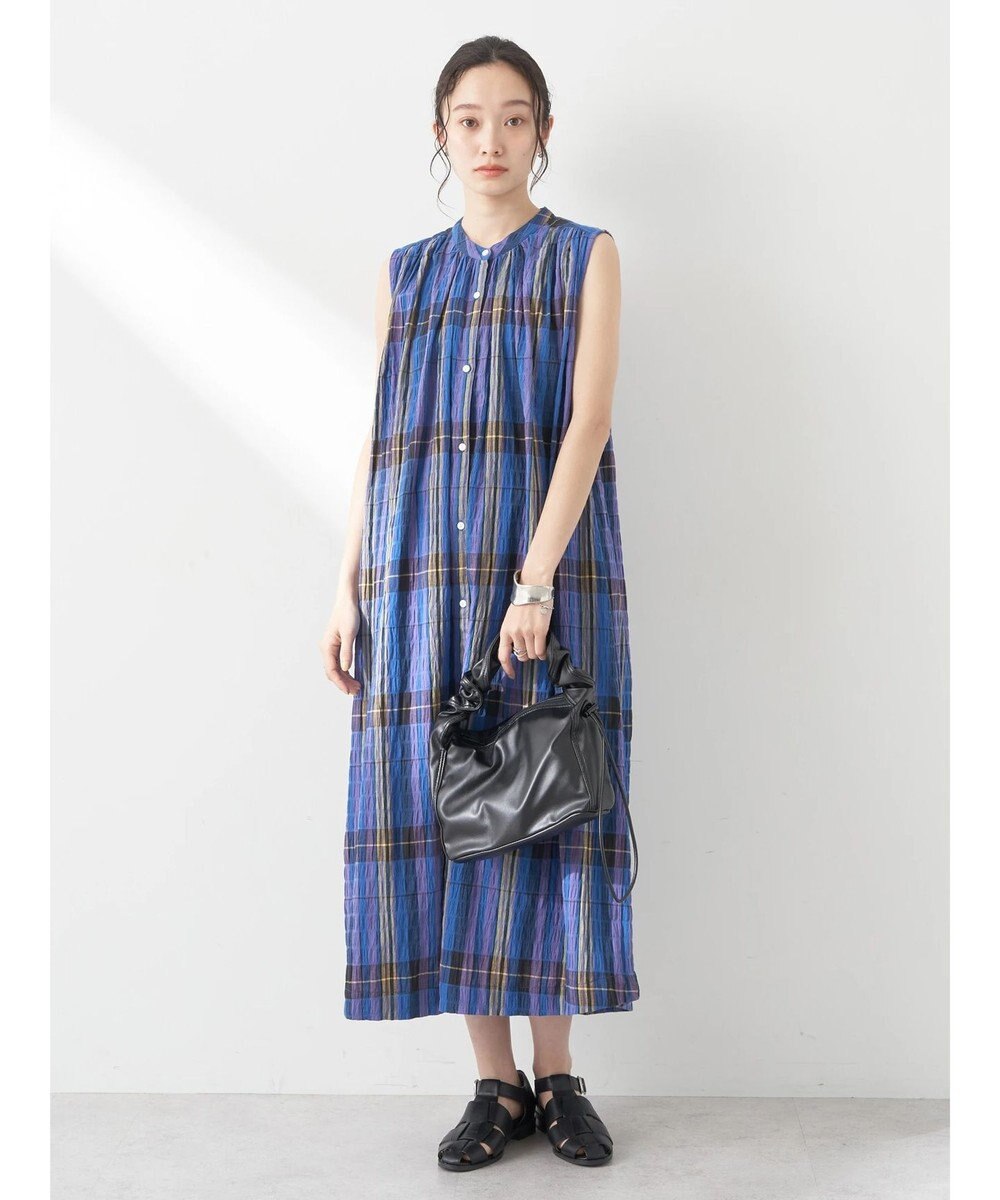 earth music&ecology 綿ＰＵクレープワンピース（ｃｈｅｃｋ柄） 