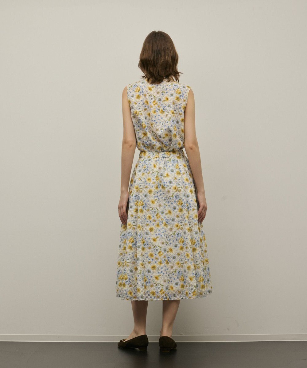 GRACE CONTINENTAL シアーフラワープリントジャガードフレアスカート 