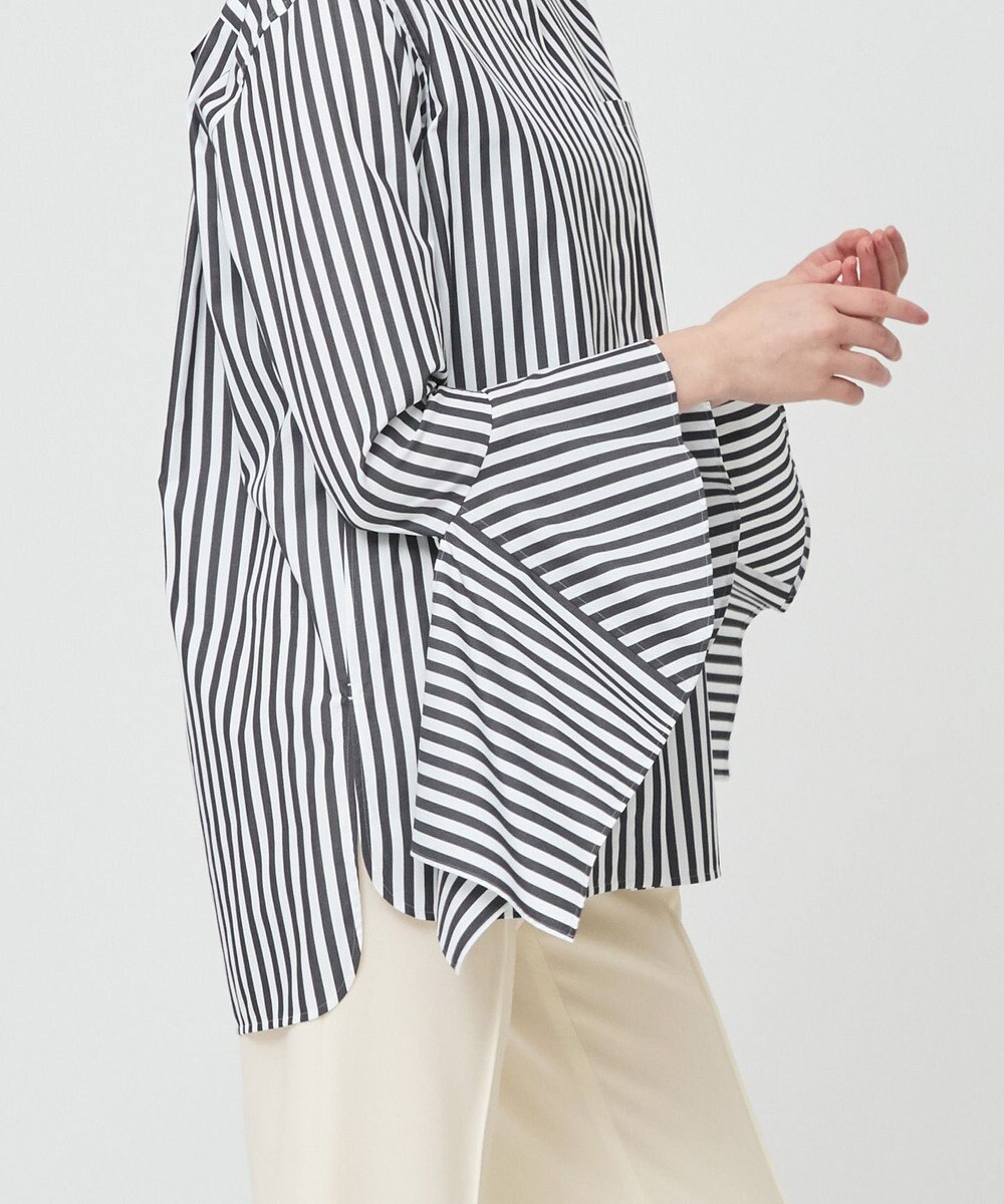 BEIGE， PERSIMMON / バンドカラーシャツ 