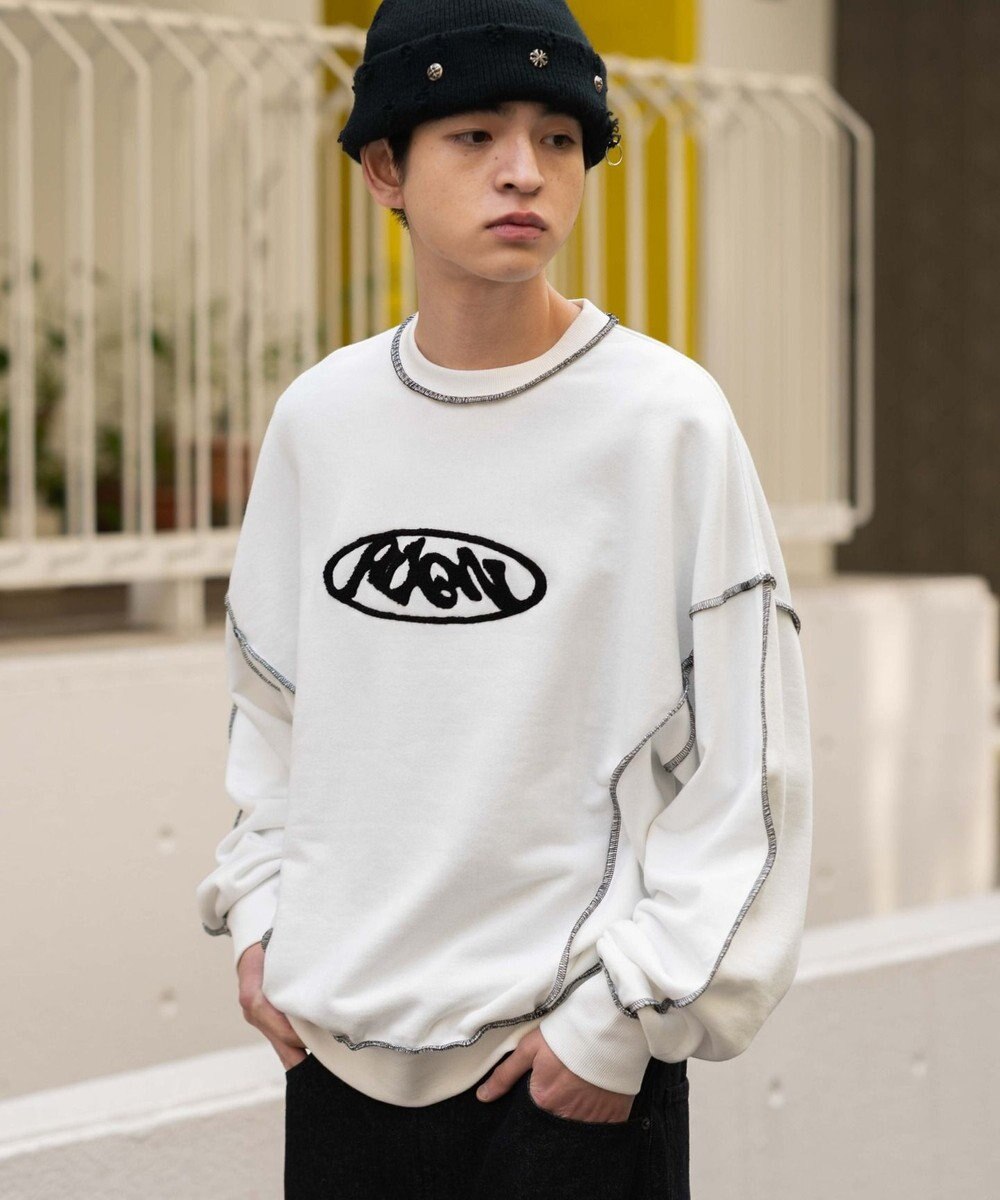 WEGO 【ユニセックス着用ITEM】ショートカラーステッチサガラロゴプルオーバー 