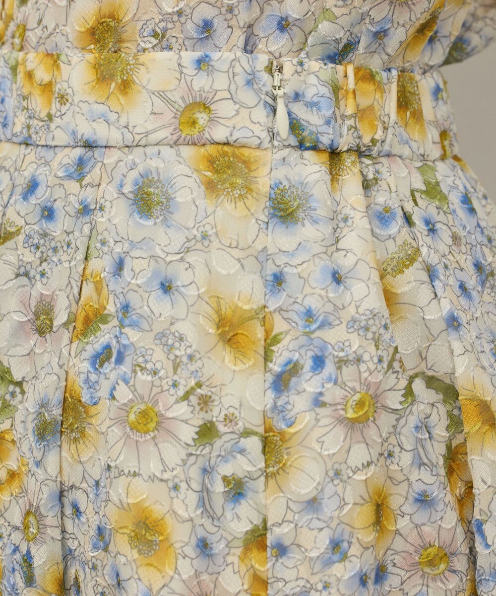 GRACE CONTINENTAL シアーフラワープリントジャガードフレアスカート 