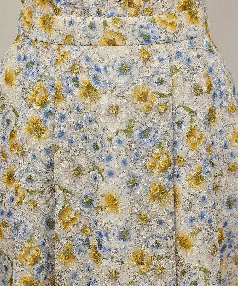 GRACE CONTINENTAL シアーフラワープリントジャガードフレアスカート 