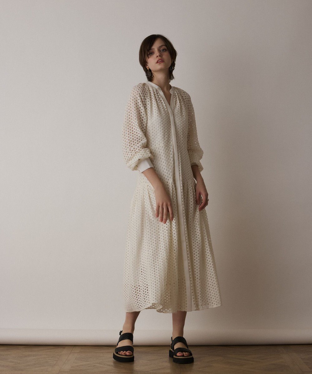 GRACE CONTINENTAL メッシュレースカフタンワンピース 
