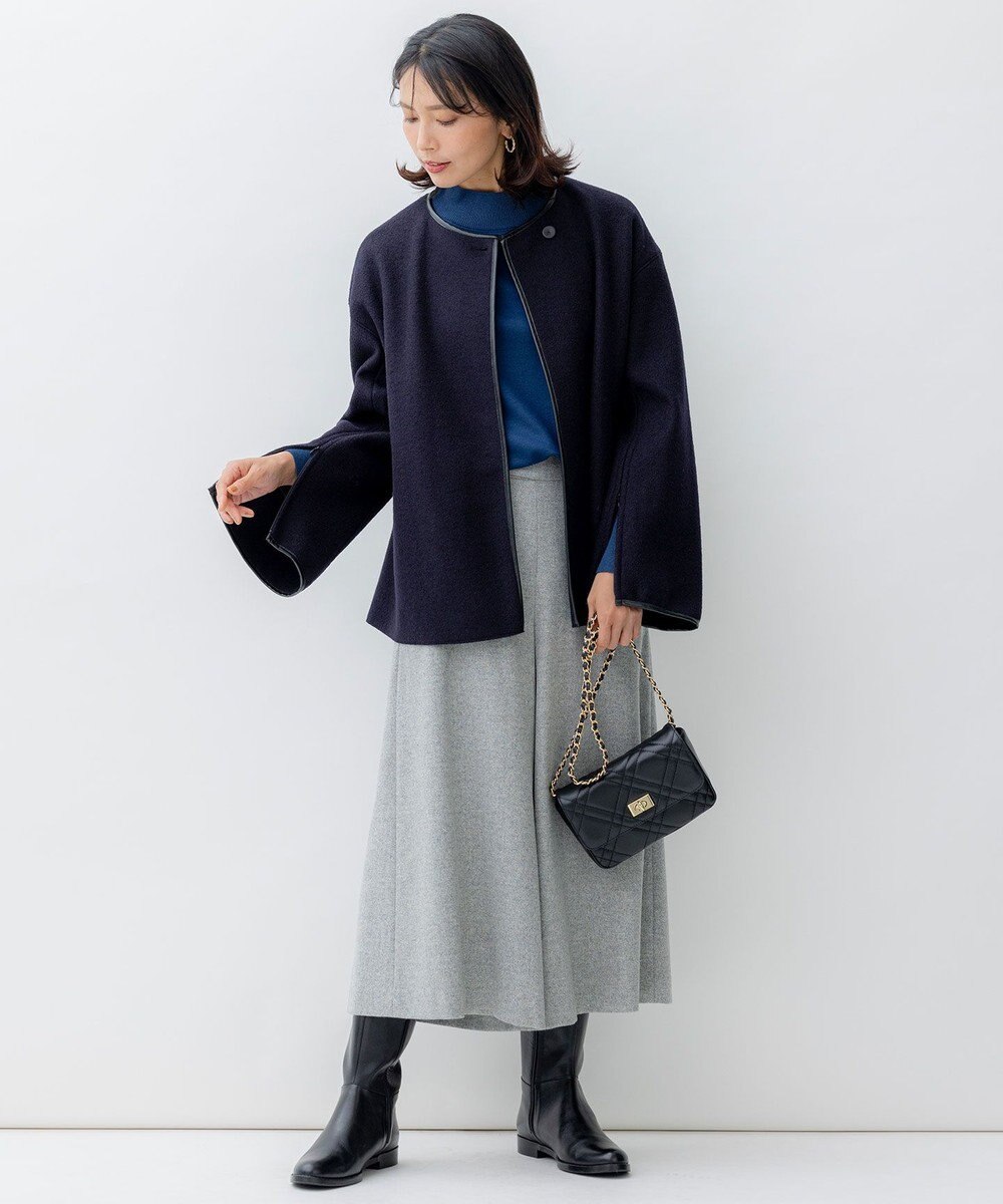 23区 コンプレストパイル ノーカラー アウター 