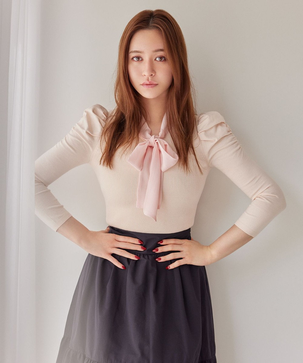 TOCCA 【WEB限定】【TOCCA LAVENDER】BOW TIE KNIT ニット ピンク系