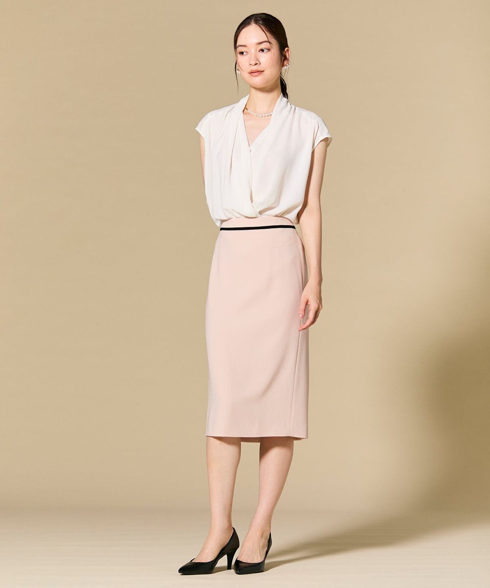 BEIGE， OLIVE / カシュクールフレンチスリーブブラウス 