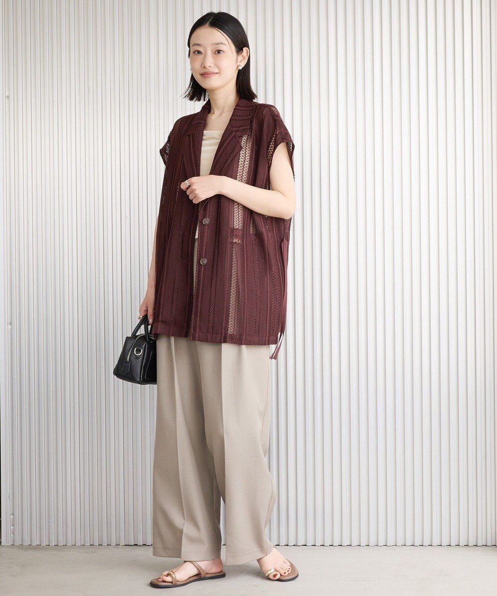 AMERICAN HOLIC 幾何学レースウエストドロストジャケット 