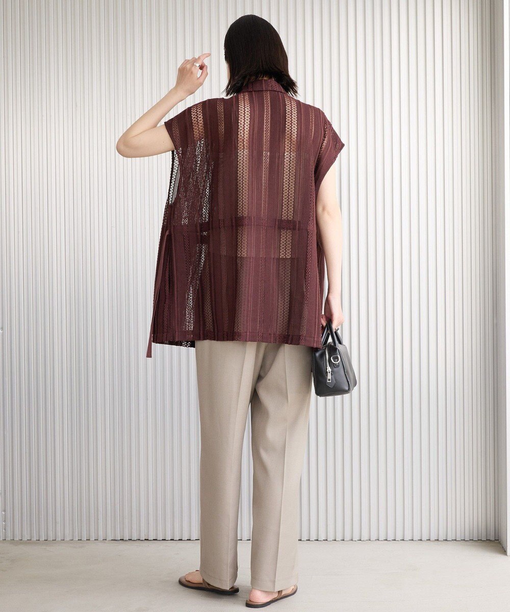 AMERICAN HOLIC 幾何学レースウエストドロストジャケット 