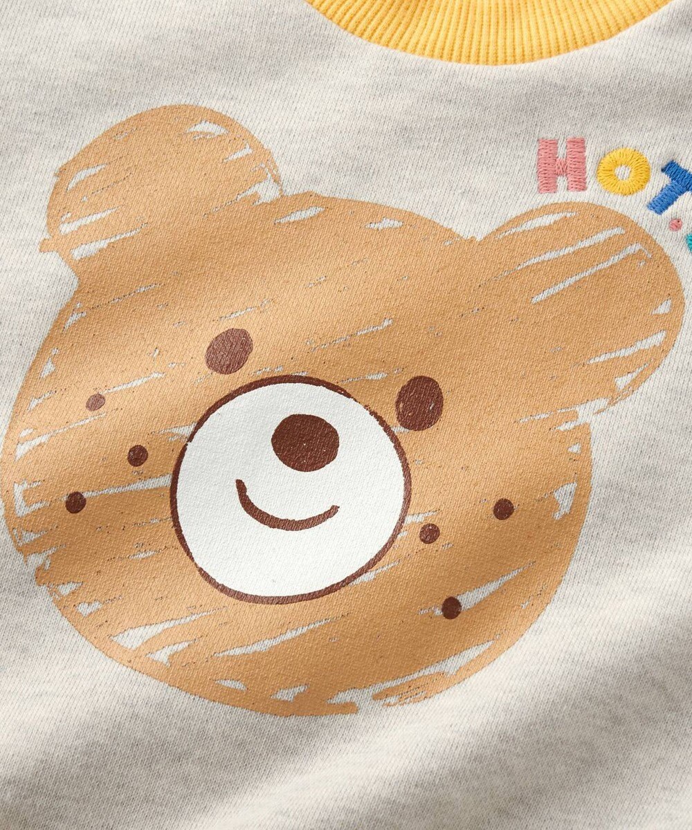 MIKI HOUSE HOT BISCUITS 【80-120cm】ビッグフェイスプリント 裏毛パイル素材 トレーナー 