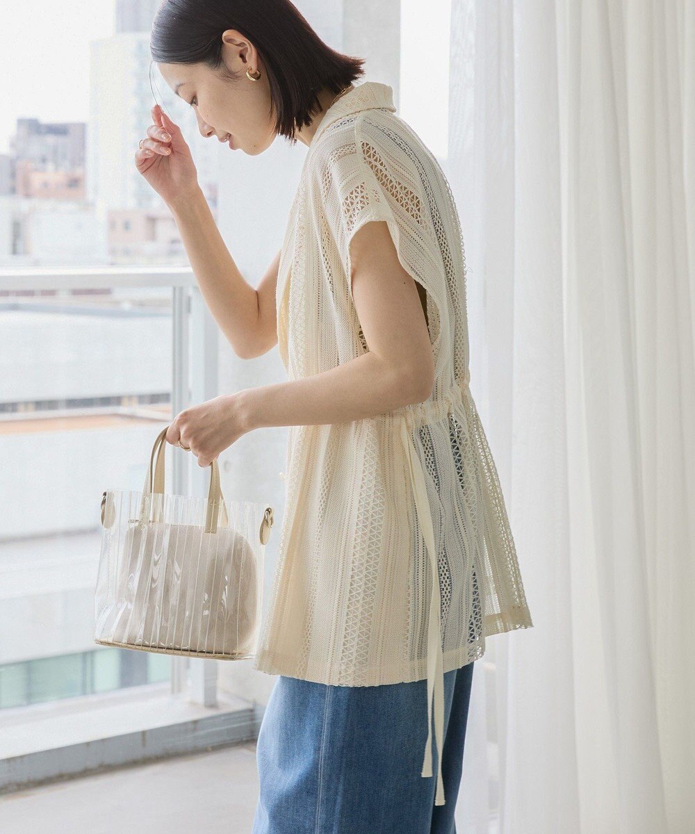 AMERICAN HOLIC 幾何学レースウエストドロストジャケット 