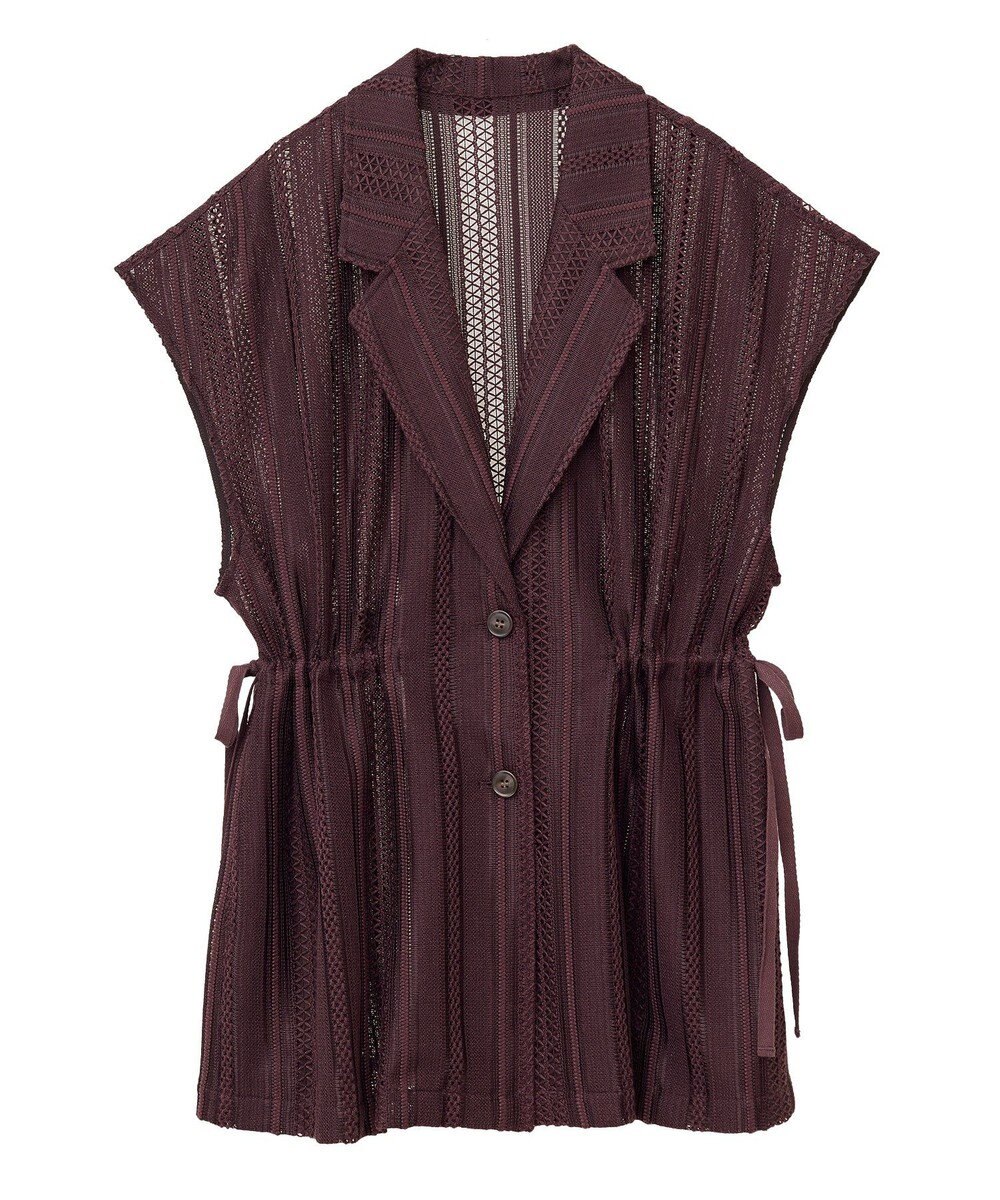 AMERICAN HOLIC 幾何学レースウエストドロストジャケット 