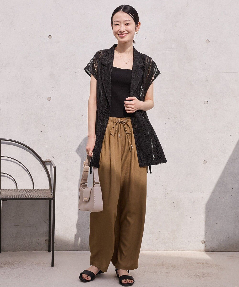 AMERICAN HOLIC 幾何学レースウエストドロストジャケット 