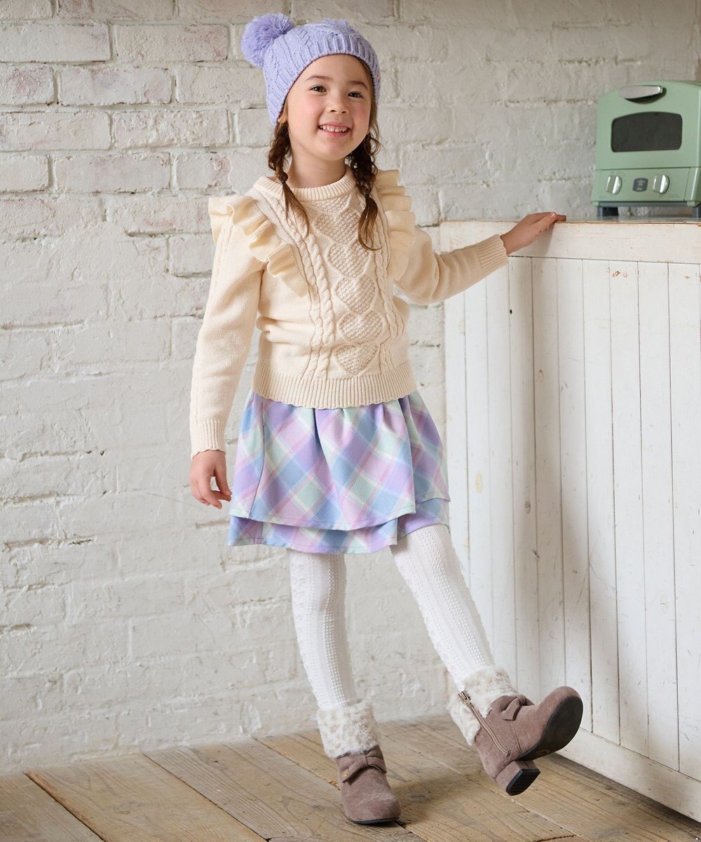 ANY KIDS シャギーチェックスカート 