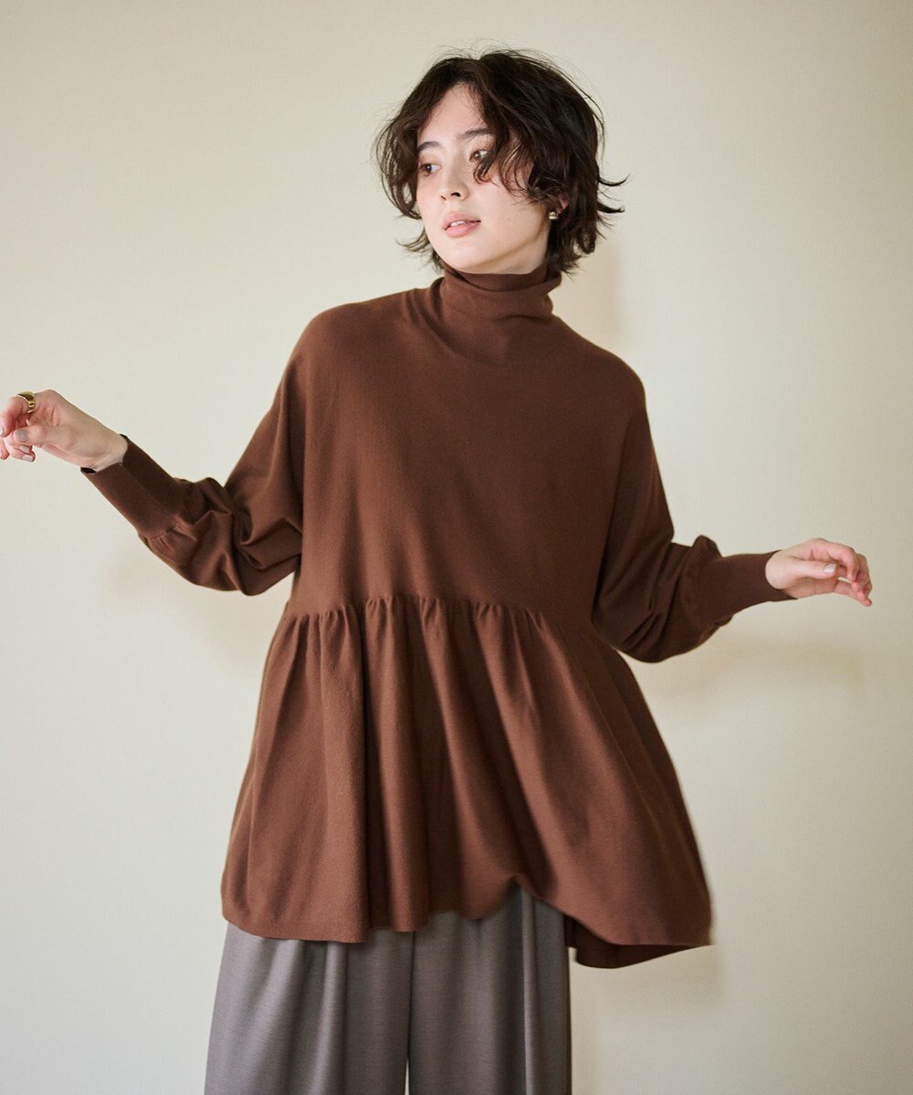 #Newans 【洗える】ペプラムデザインワイドシルエットプルオーバー 