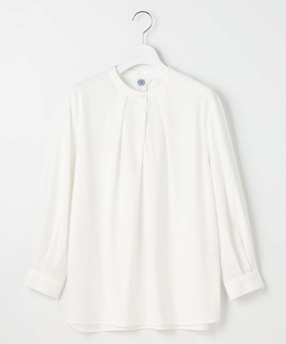 J.PRESS LADIES L シャツジャージー バンドカラー カットソー 