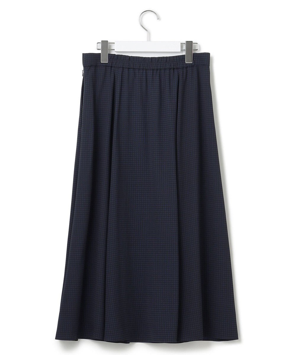 23区 【洗える】バックサテンアムンゼン千鳥プリント スカート 