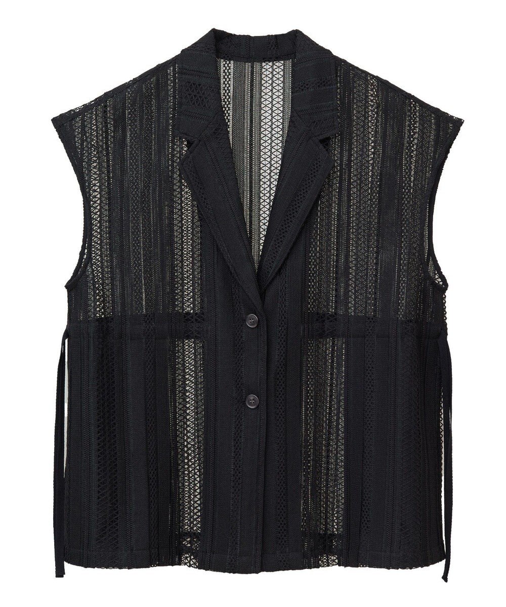 AMERICAN HOLIC 幾何学レースウエストドロストジャケット 