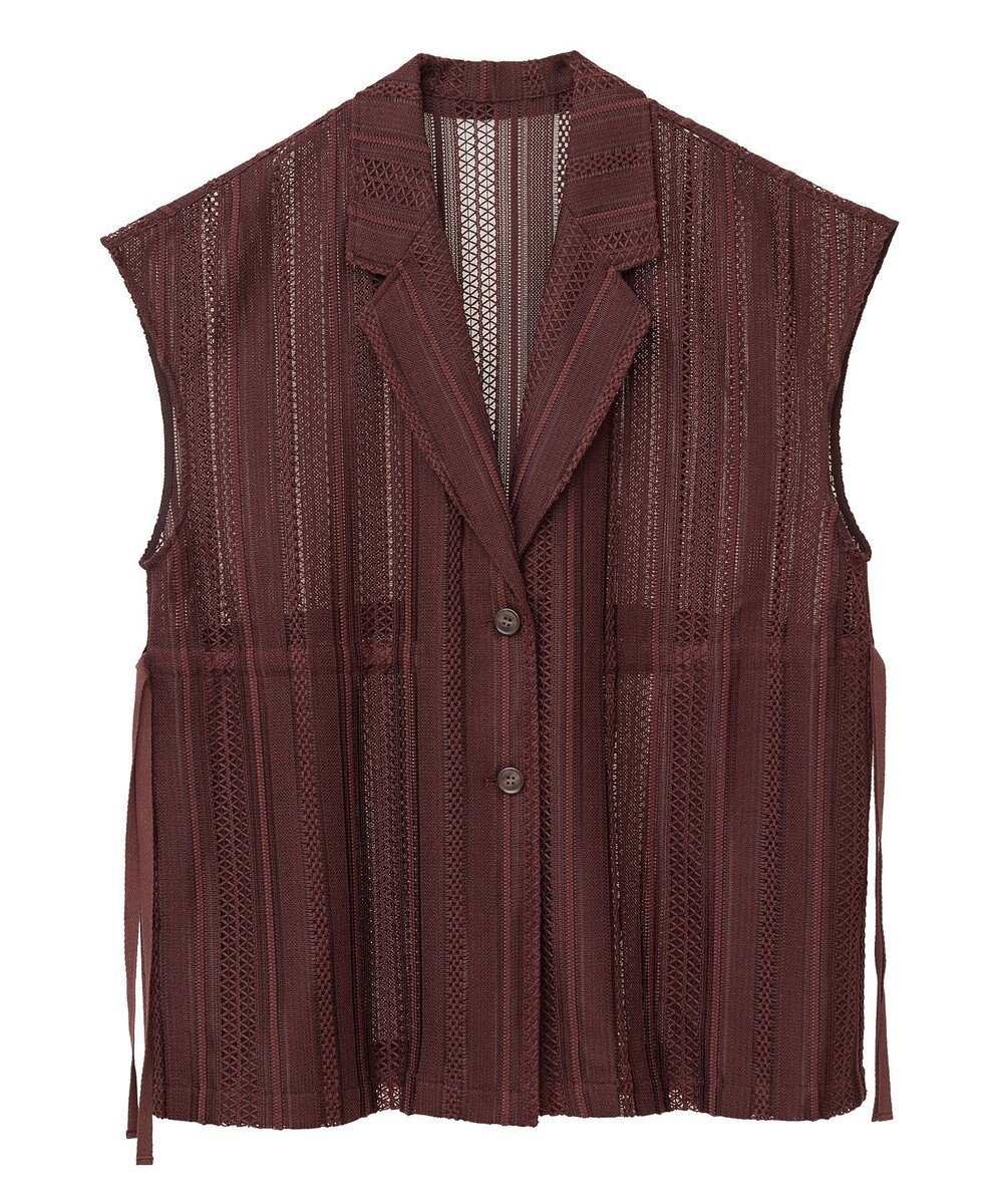 AMERICAN HOLIC 幾何学レースウエストドロストジャケット 