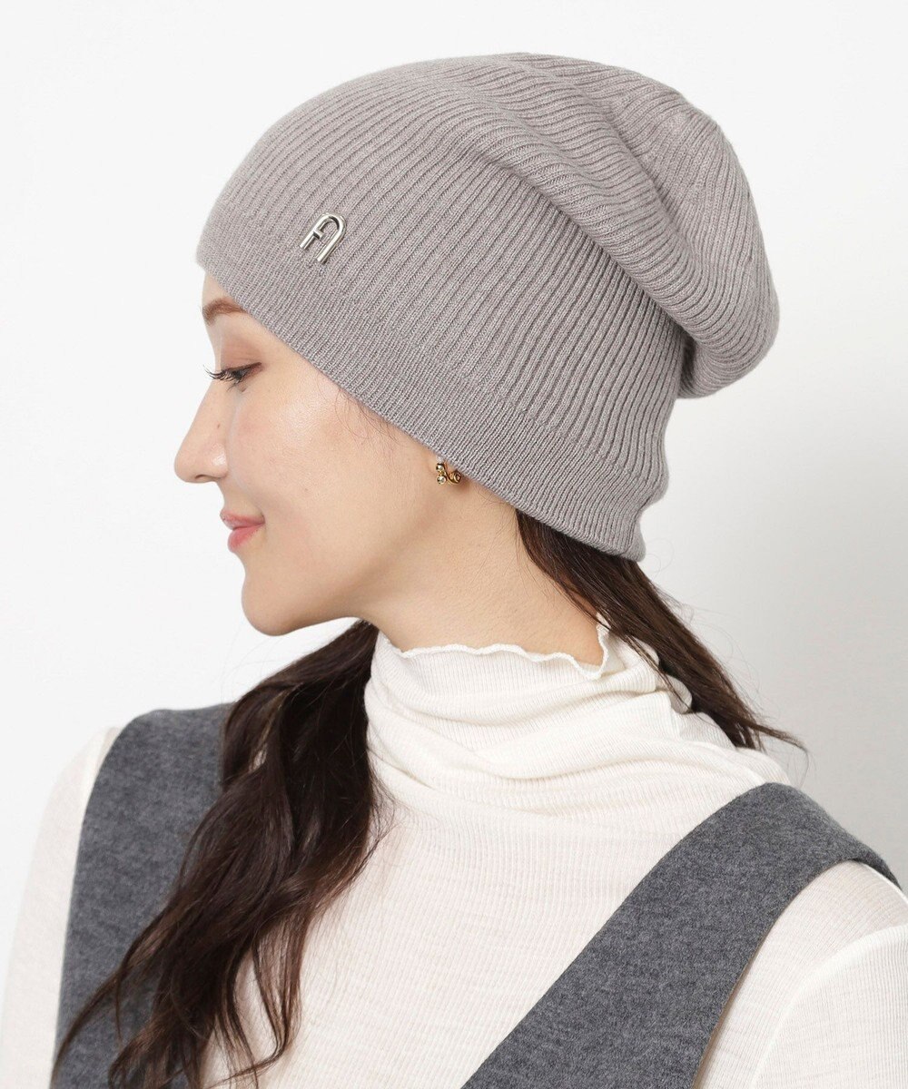 MOONBAT 【WEB限定】FURLA(フルラ)アーチロゴ付き ニット帽 帽子 UVカット 手洗いOK 