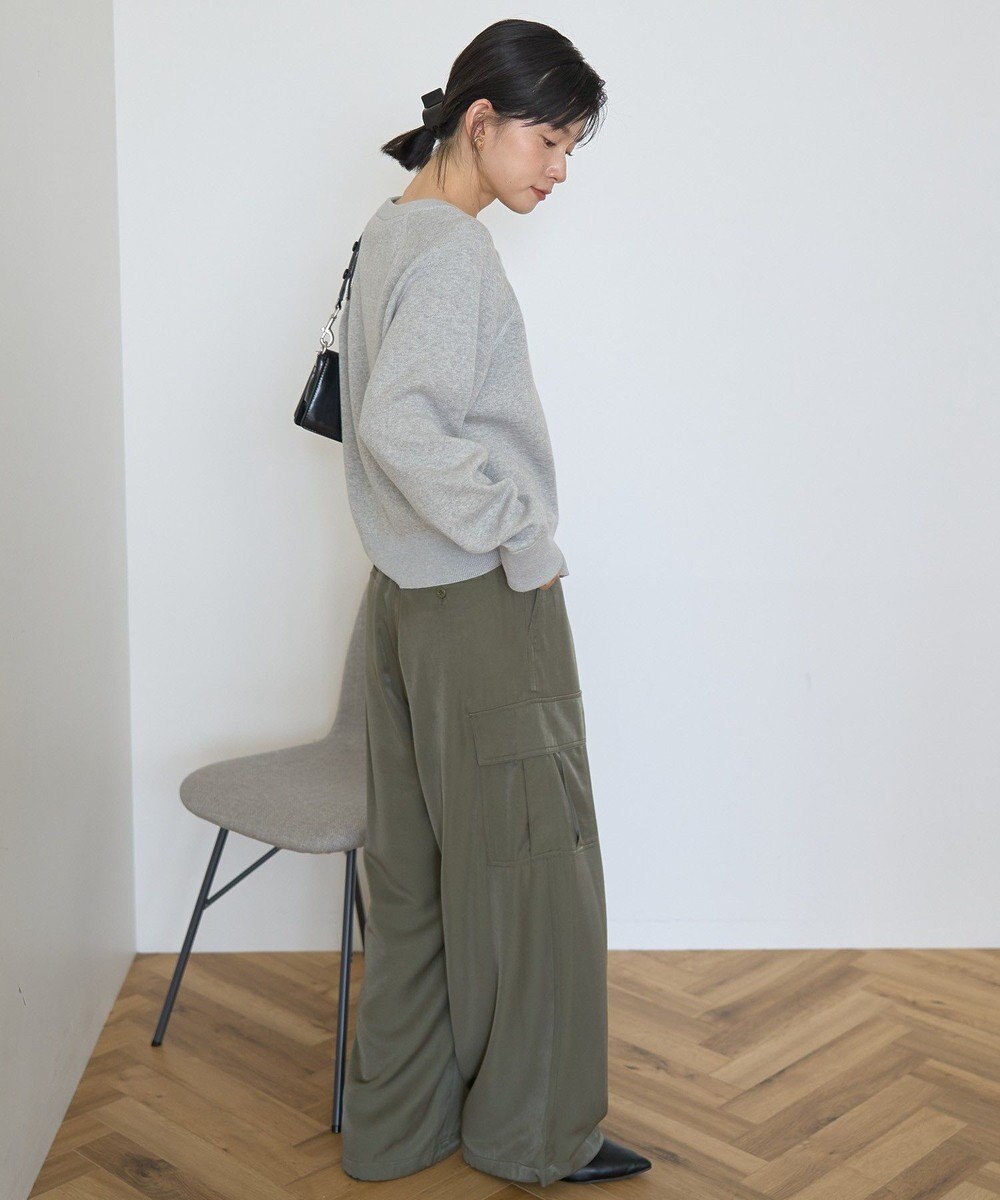 AMERICAN HOLIC ソフトコットンスウェットライクニットトップス 