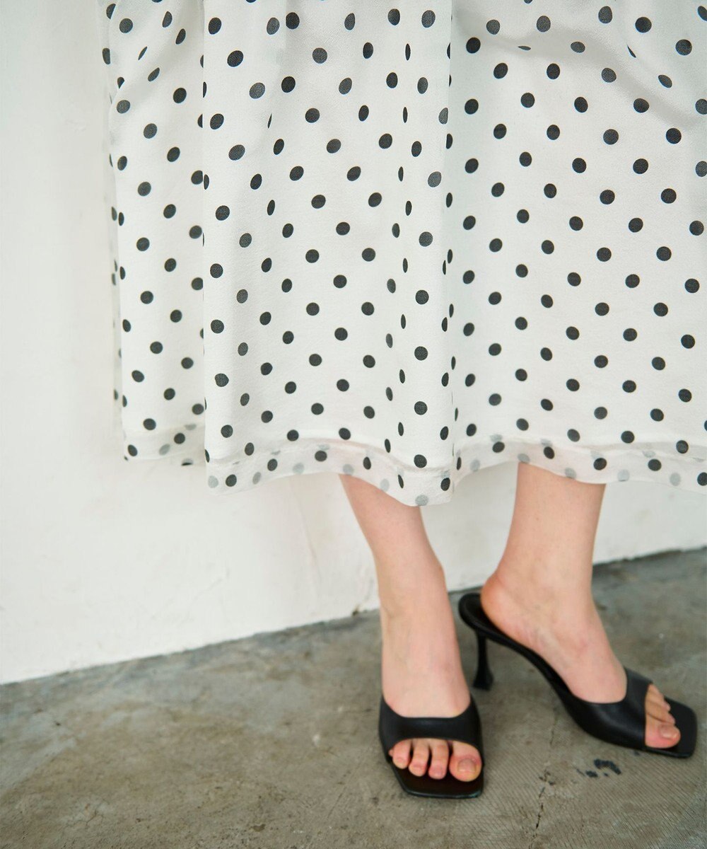 GRACE CONTINENTAL シアードットプリントスカート 