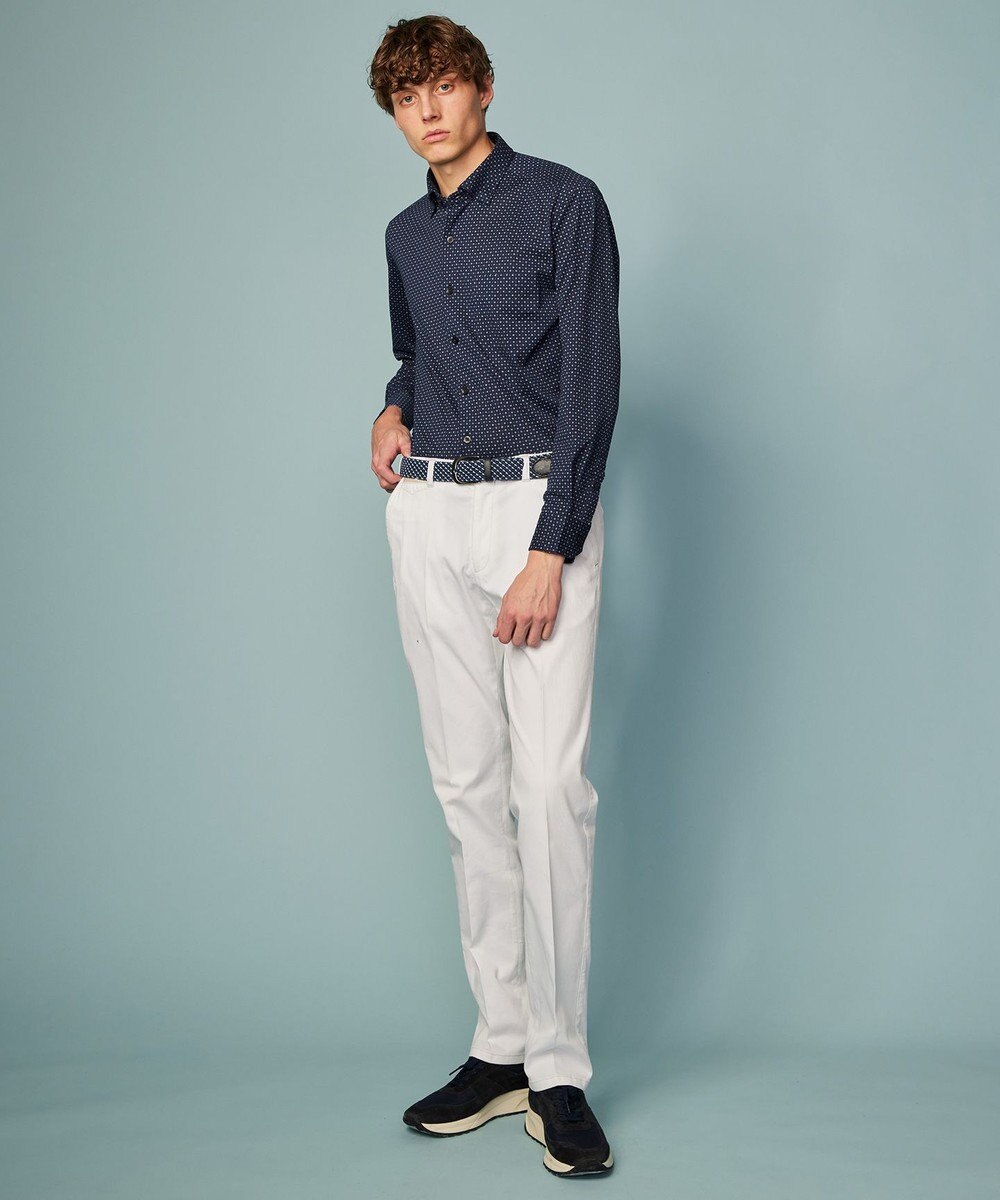 JOSEPH ABBOUD 【キングサイズ・快適な着心地・イージーケア】コンパクトジャージープリント シ ャツ 