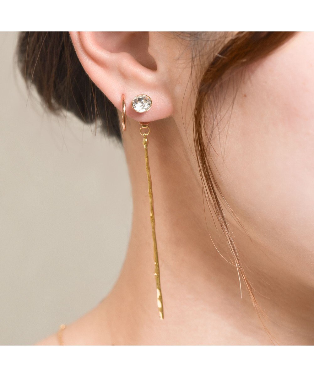 blancotokyo 【金属アレルギー対応】ビジューロングバーピアス DAMA 