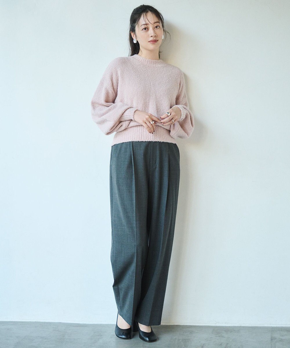 #Newans 【洗える】クロップドバルーンボリュームスリーブニット 