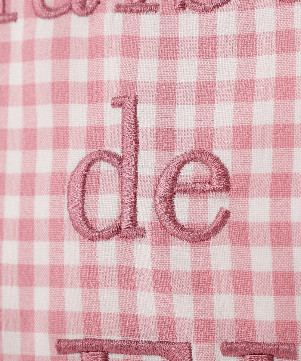 Maison de FLEUR ブランドロゴ刺繍ギンガムスクエアトート 