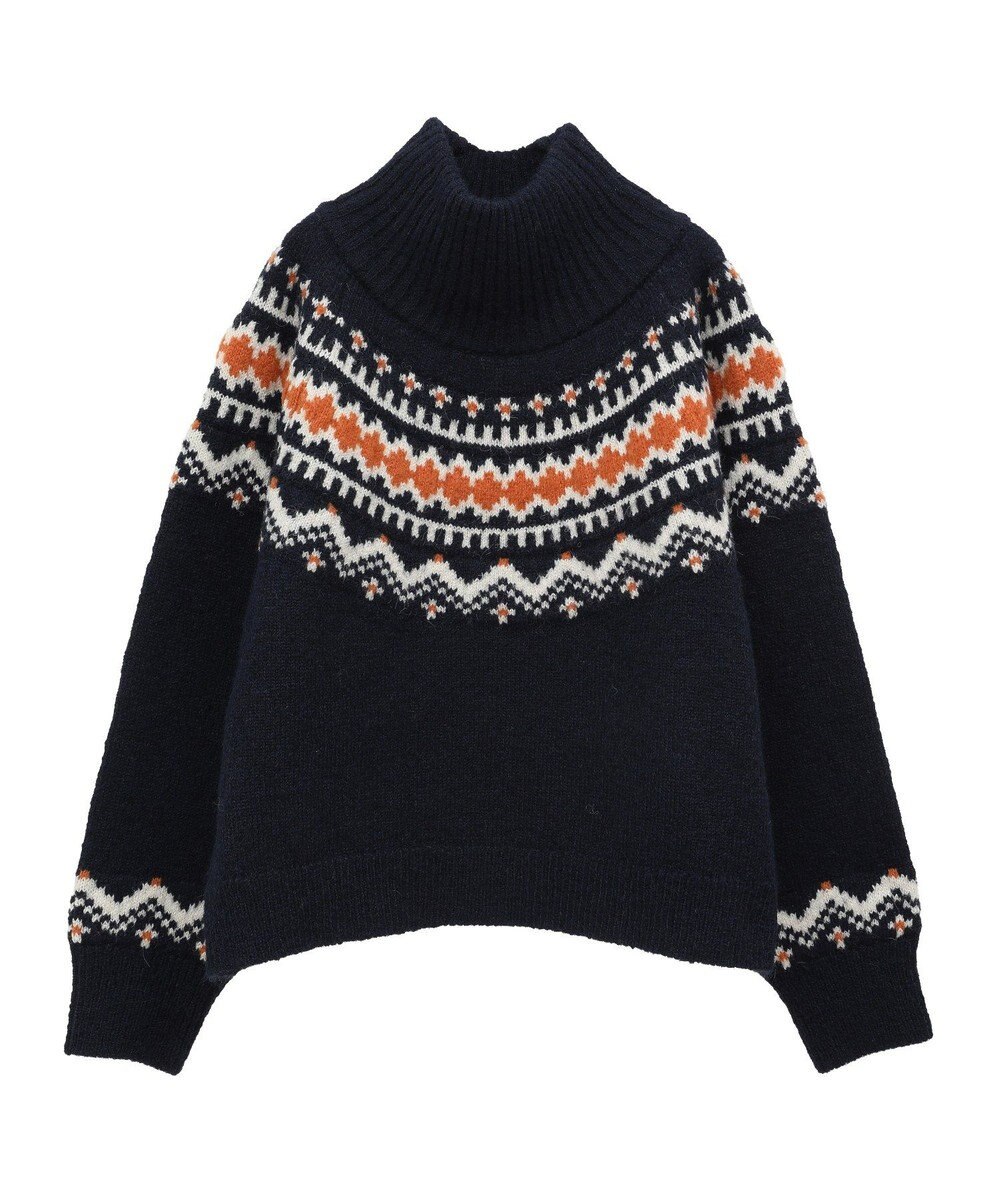 Green Parks ノルディック柄ジャガード織ニット 