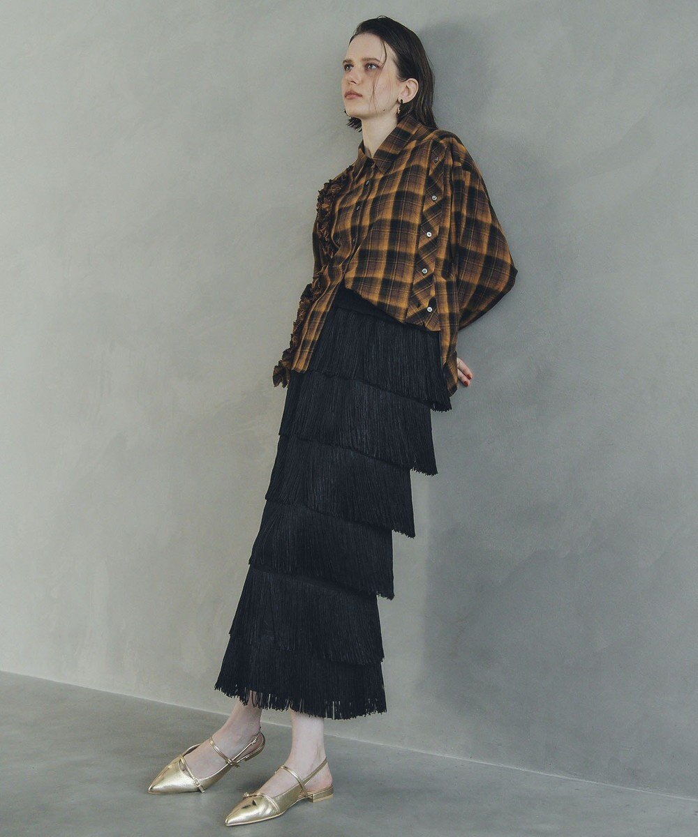 YECCA VECCA フリンジロングスカート 