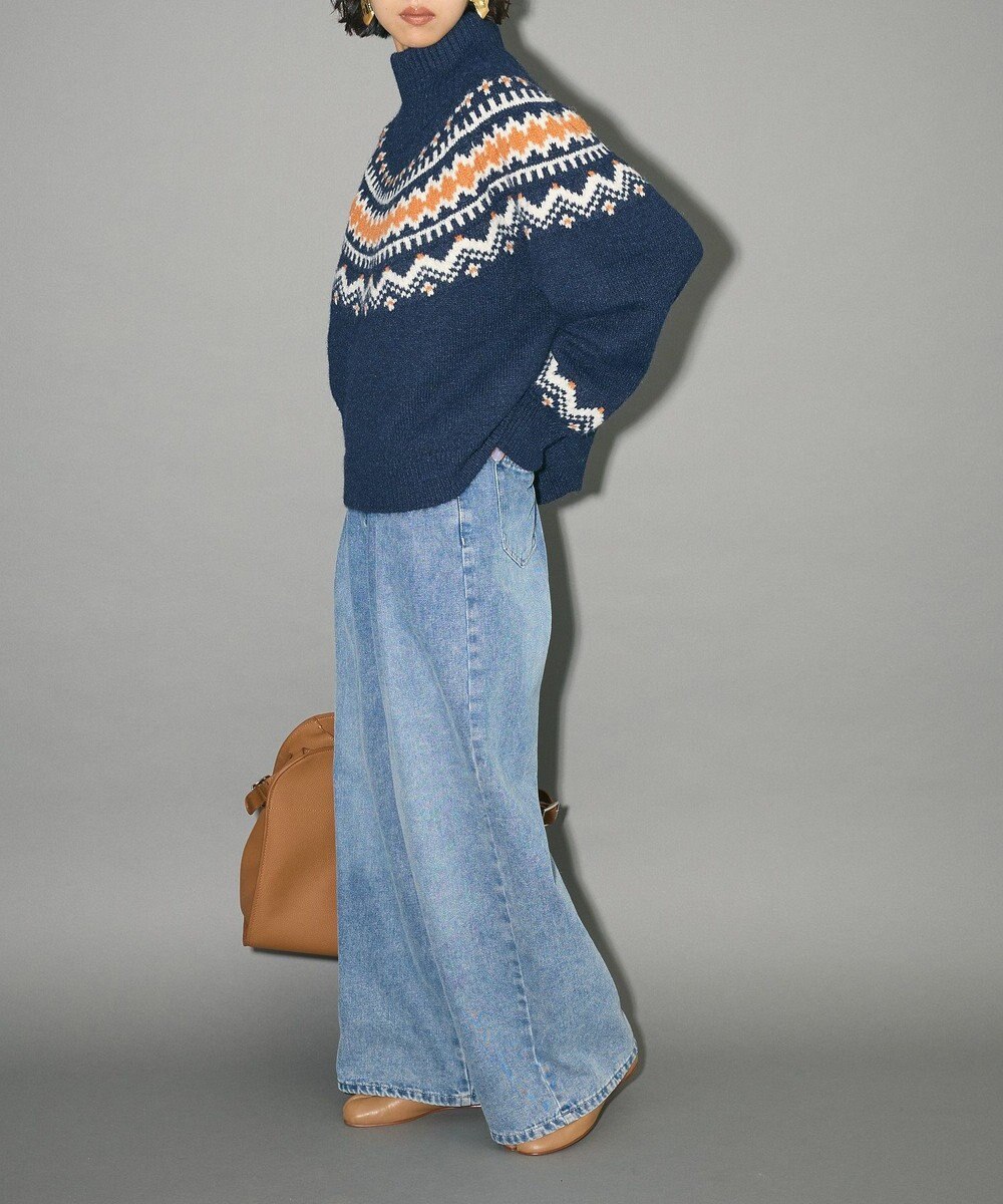 Green Parks ノルディック柄ジャガード織ニット 