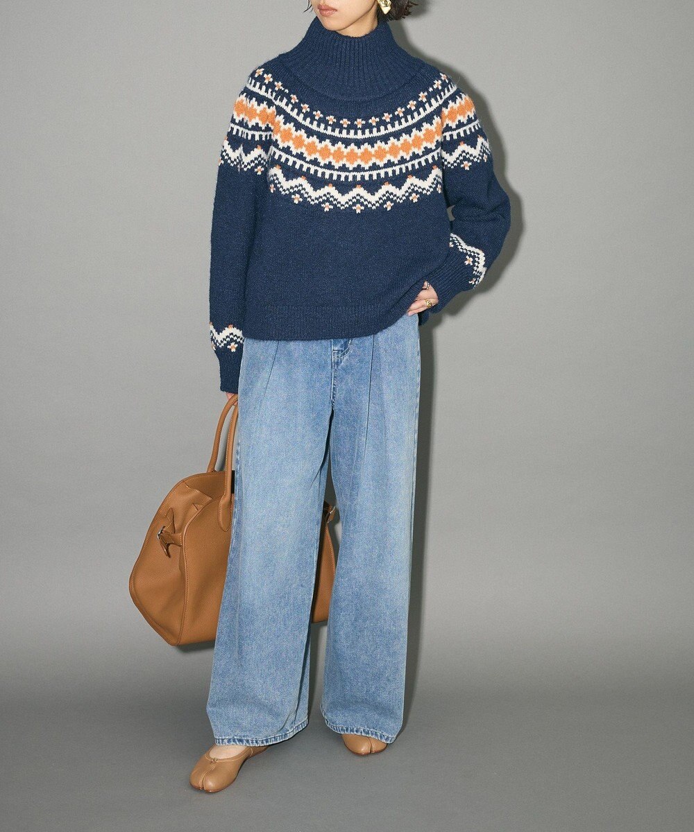 Green Parks ノルディック柄ジャガード織ニット 