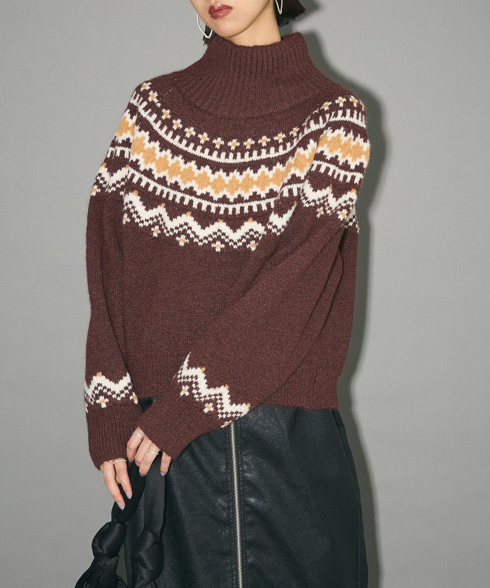 Green Parks ノルディック柄ジャガード織ニット 