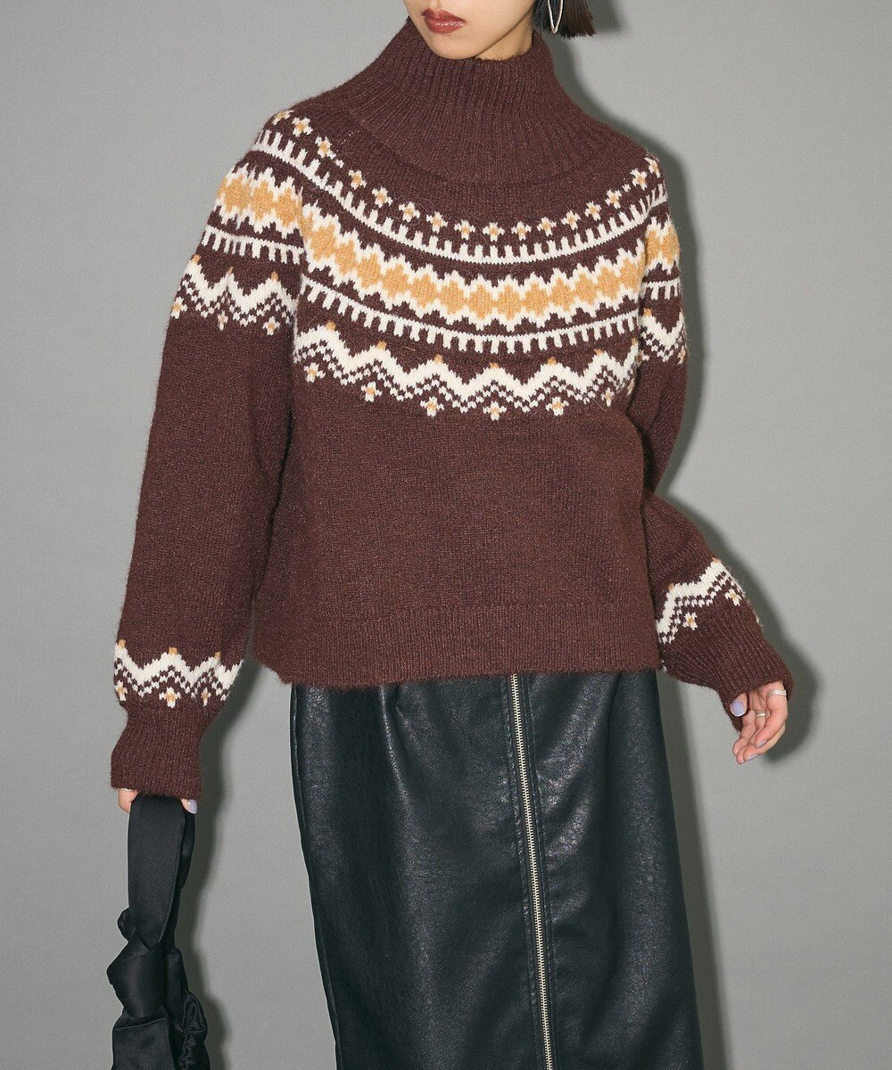 Green Parks ノルディック柄ジャガード織ニット 