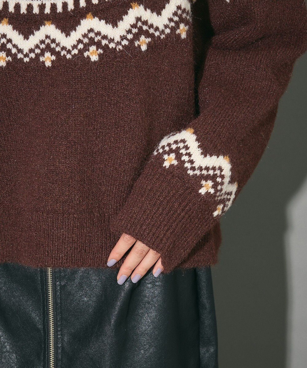 Green Parks ノルディック柄ジャガード織ニット 