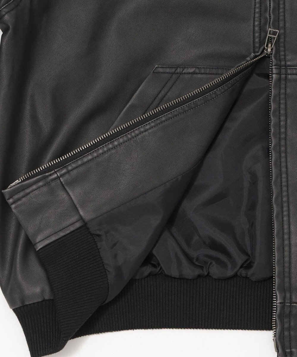 WEGO 【ユニセックス着用ITEM】PUフードブルゾン 