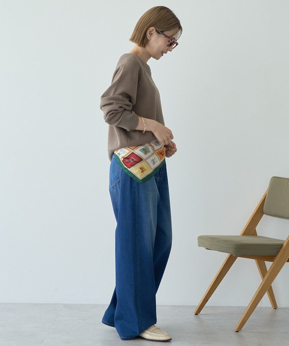 AMERICAN HOLIC ソフトコットンスウェットライクニットトップス 