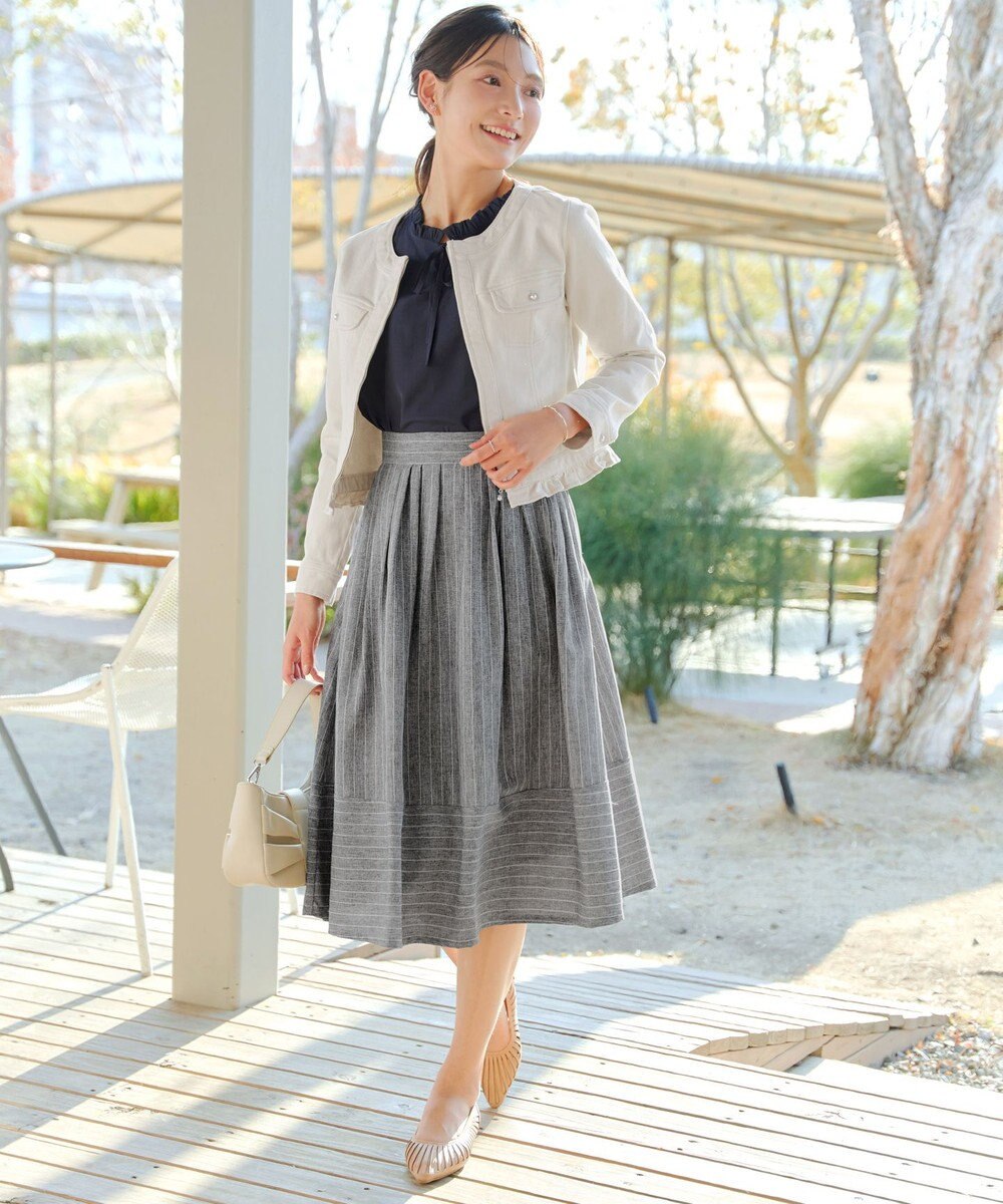 Tiaclasse ノーカラーデニムジャケット 