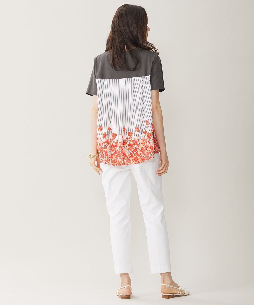 自由区 【洗える】オルタンシアフルールプリントコンビ カットソー 