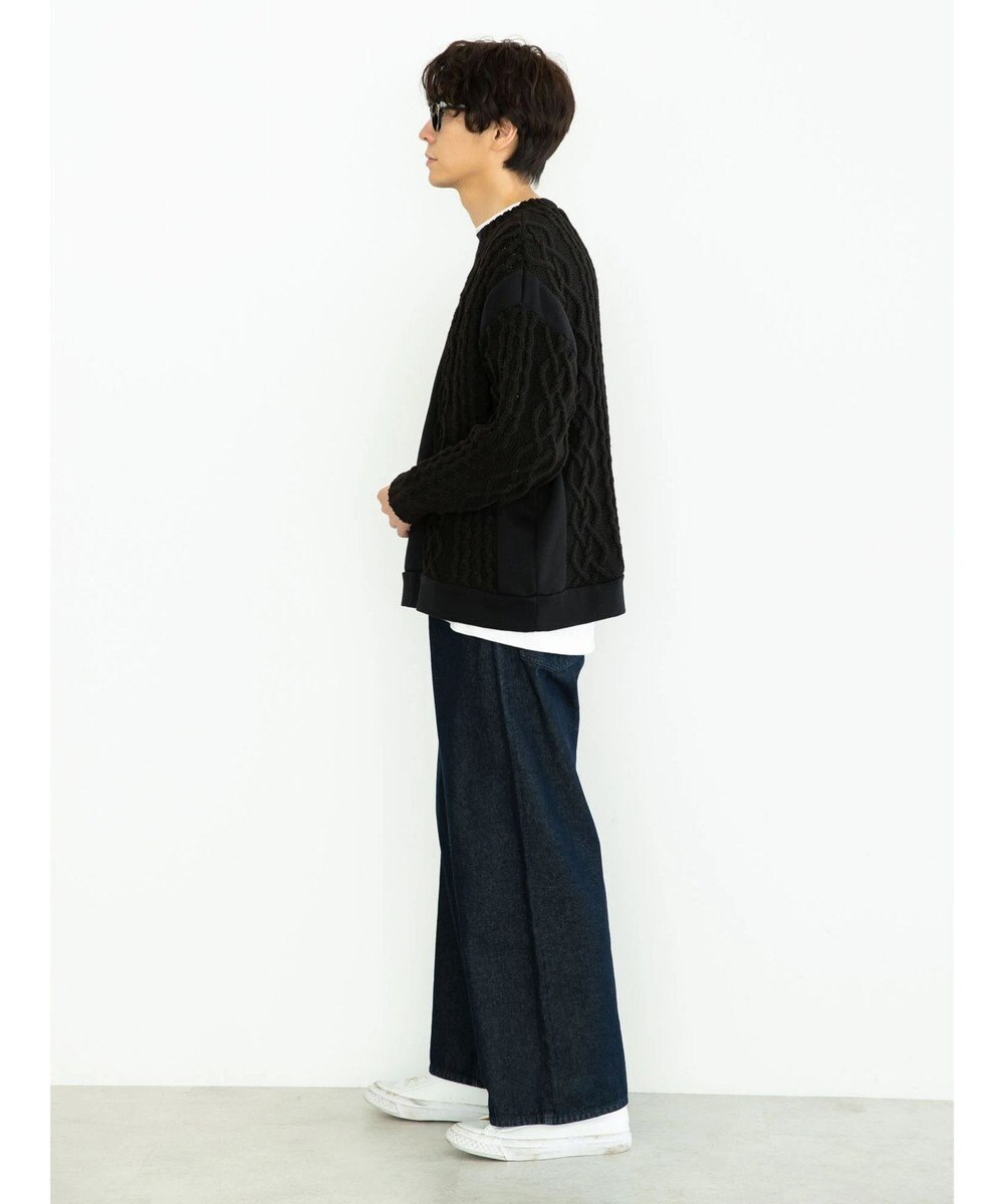 CRAFT STANDARD BOUTIQUE ケーブルニット切り替え裏起毛スウェット 