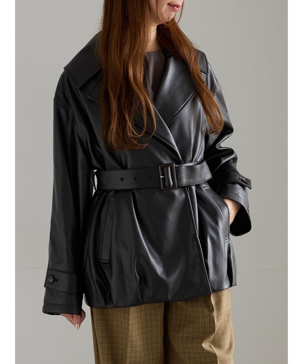 Te chichi レザーショートトレンチコート《2025Autumn catalog vol.2 item》 